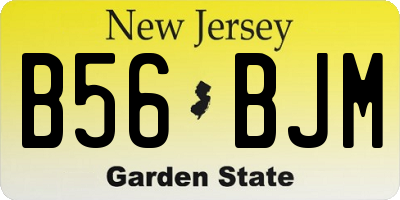 NJ license plate B56BJM