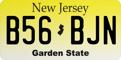 NJ license plate B56BJN