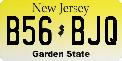 NJ license plate B56BJQ
