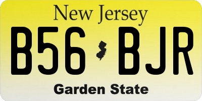 NJ license plate B56BJR