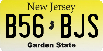 NJ license plate B56BJS