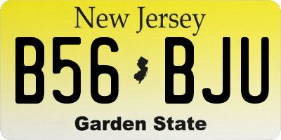 NJ license plate B56BJU