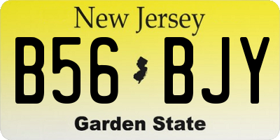NJ license plate B56BJY