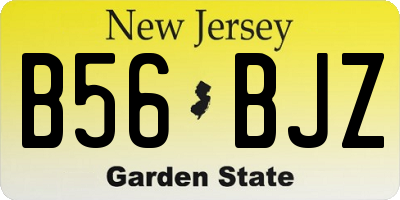 NJ license plate B56BJZ