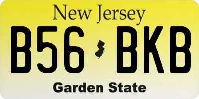 NJ license plate B56BKB