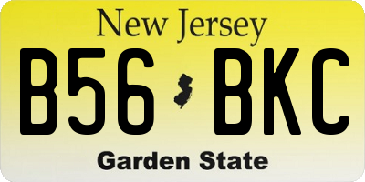 NJ license plate B56BKC