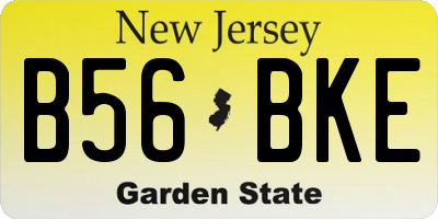 NJ license plate B56BKE