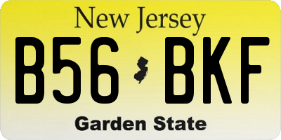 NJ license plate B56BKF