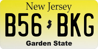 NJ license plate B56BKG
