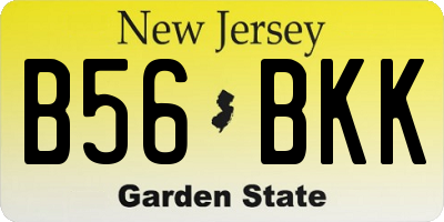 NJ license plate B56BKK