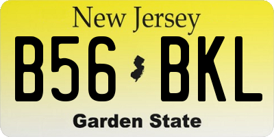 NJ license plate B56BKL