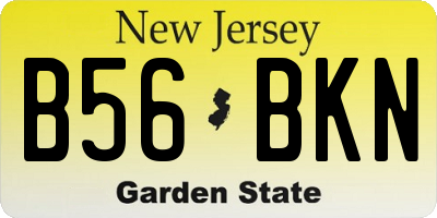 NJ license plate B56BKN