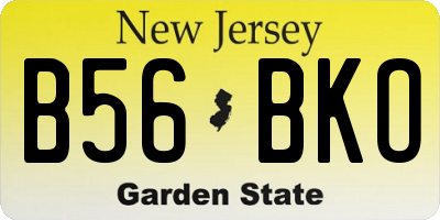 NJ license plate B56BKO