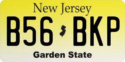 NJ license plate B56BKP