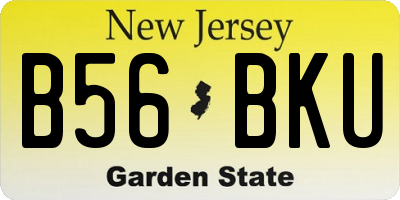 NJ license plate B56BKU