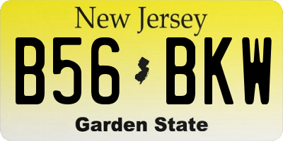 NJ license plate B56BKW