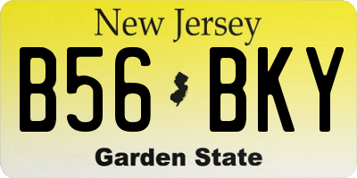 NJ license plate B56BKY