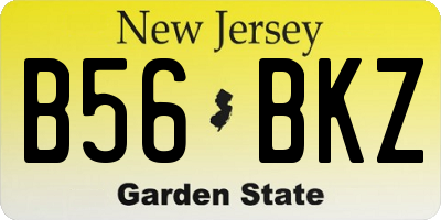 NJ license plate B56BKZ