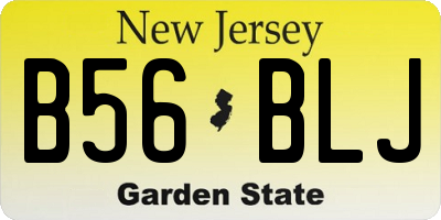 NJ license plate B56BLJ