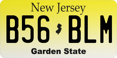 NJ license plate B56BLM