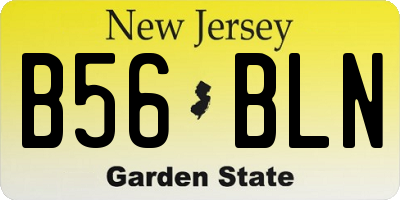 NJ license plate B56BLN