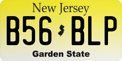 NJ license plate B56BLP