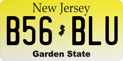 NJ license plate B56BLU