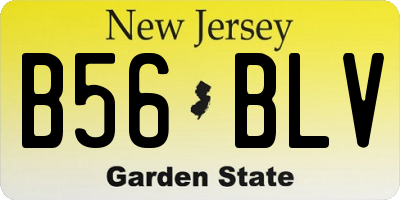 NJ license plate B56BLV