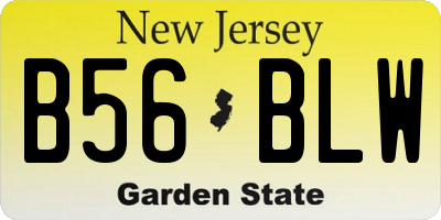 NJ license plate B56BLW