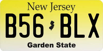 NJ license plate B56BLX