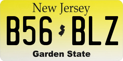 NJ license plate B56BLZ