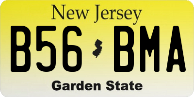 NJ license plate B56BMA