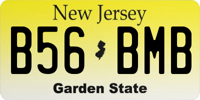 NJ license plate B56BMB