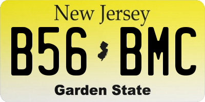 NJ license plate B56BMC