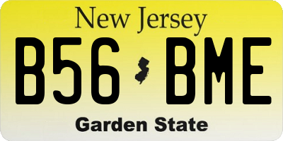 NJ license plate B56BME