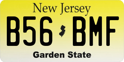 NJ license plate B56BMF