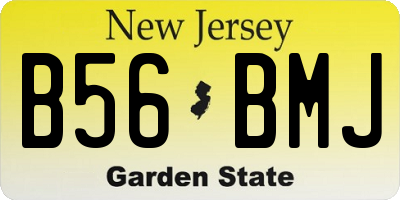 NJ license plate B56BMJ