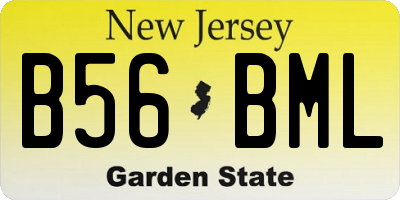 NJ license plate B56BML
