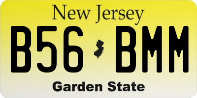 NJ license plate B56BMM