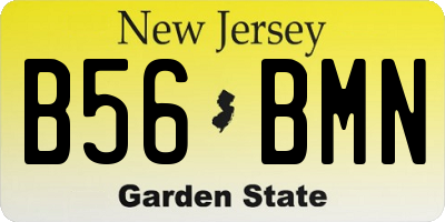 NJ license plate B56BMN