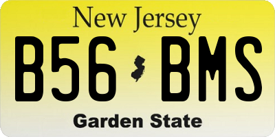 NJ license plate B56BMS