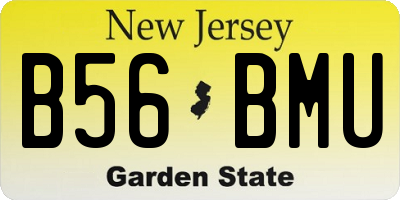 NJ license plate B56BMU