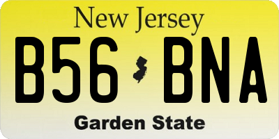 NJ license plate B56BNA