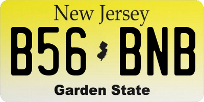NJ license plate B56BNB