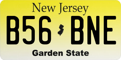 NJ license plate B56BNE