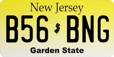 NJ license plate B56BNG