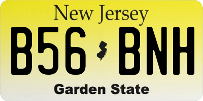 NJ license plate B56BNH