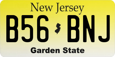 NJ license plate B56BNJ