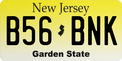 NJ license plate B56BNK