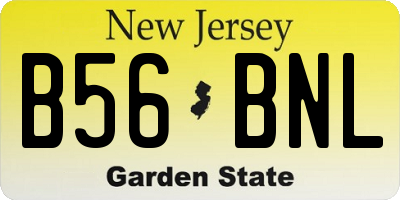 NJ license plate B56BNL
